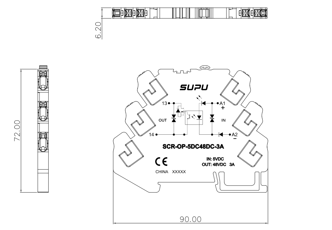 光耦/固态继电器SCR-OP-5DC48DC-3A