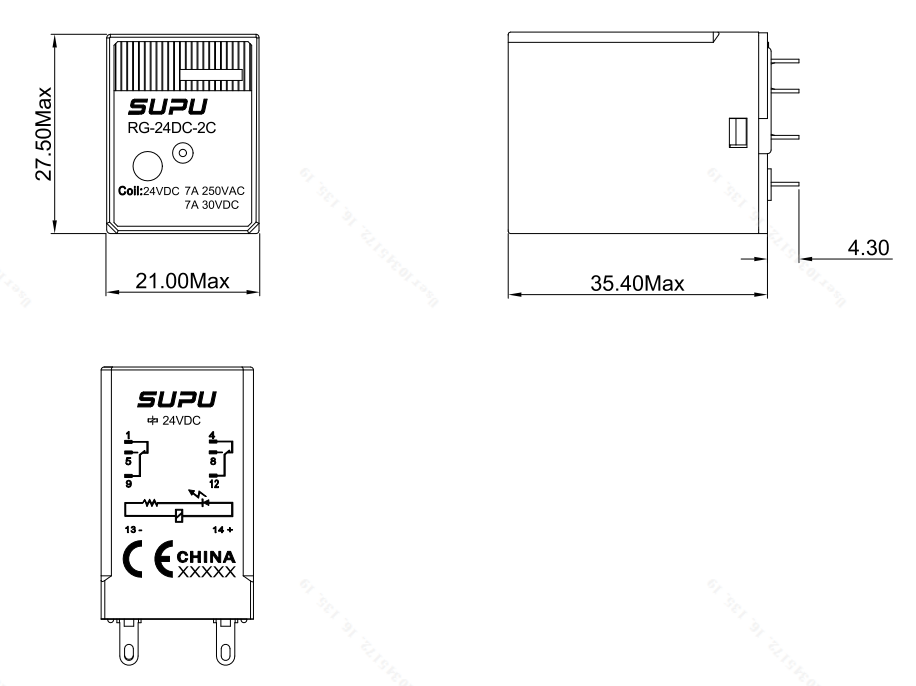 标准型继电器插头RG-24DC-2C