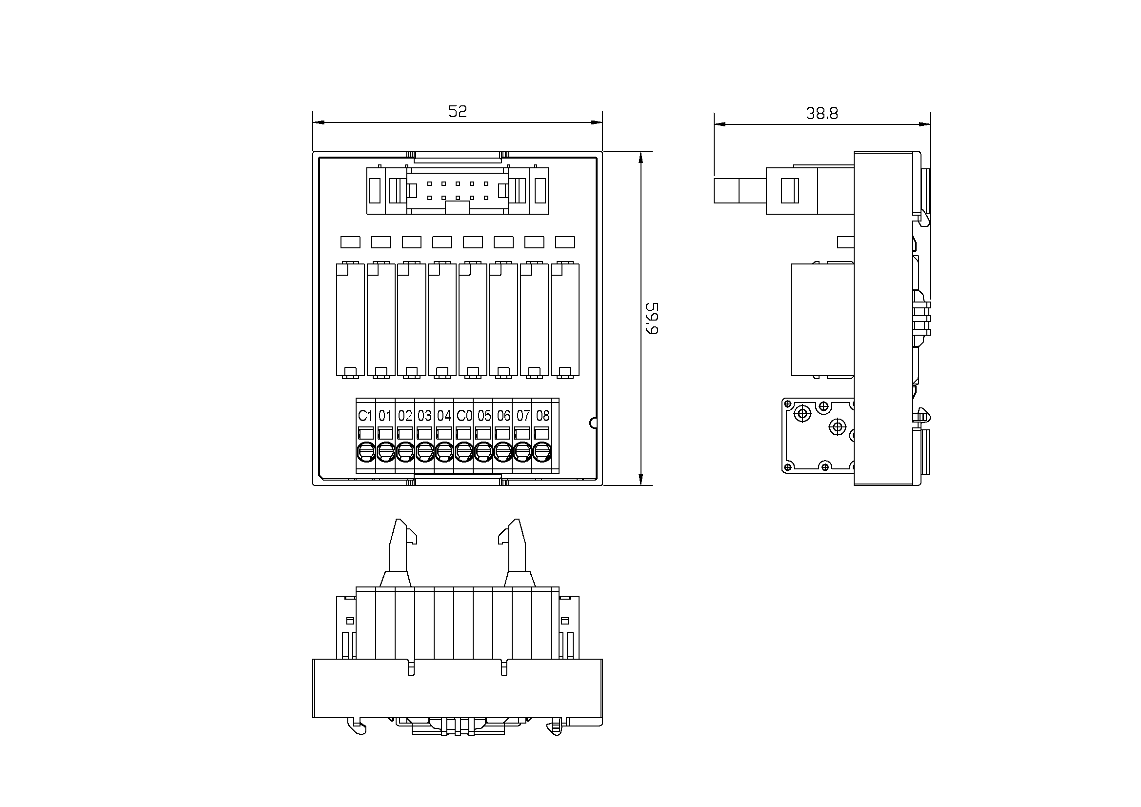 紧凑型继电器模组 XF1T-08AS-1AU